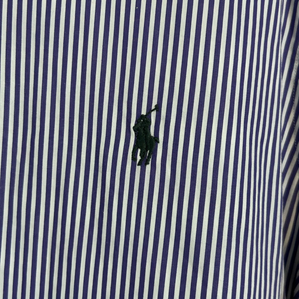 Ralph Lauren | Navy Striped Button Down Shirt | Size Large - Picture 2 of 6